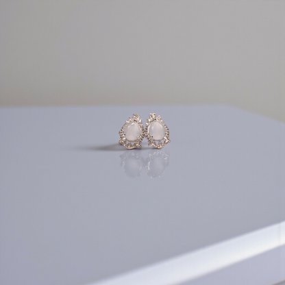 Moonlight Teardrop Halo Studs