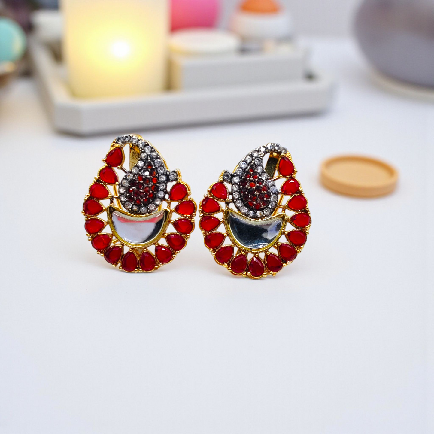 Golden Dome Stud Earrings
