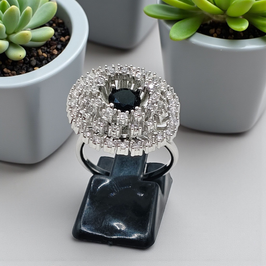 Radiant Halo Ring with Center Stone