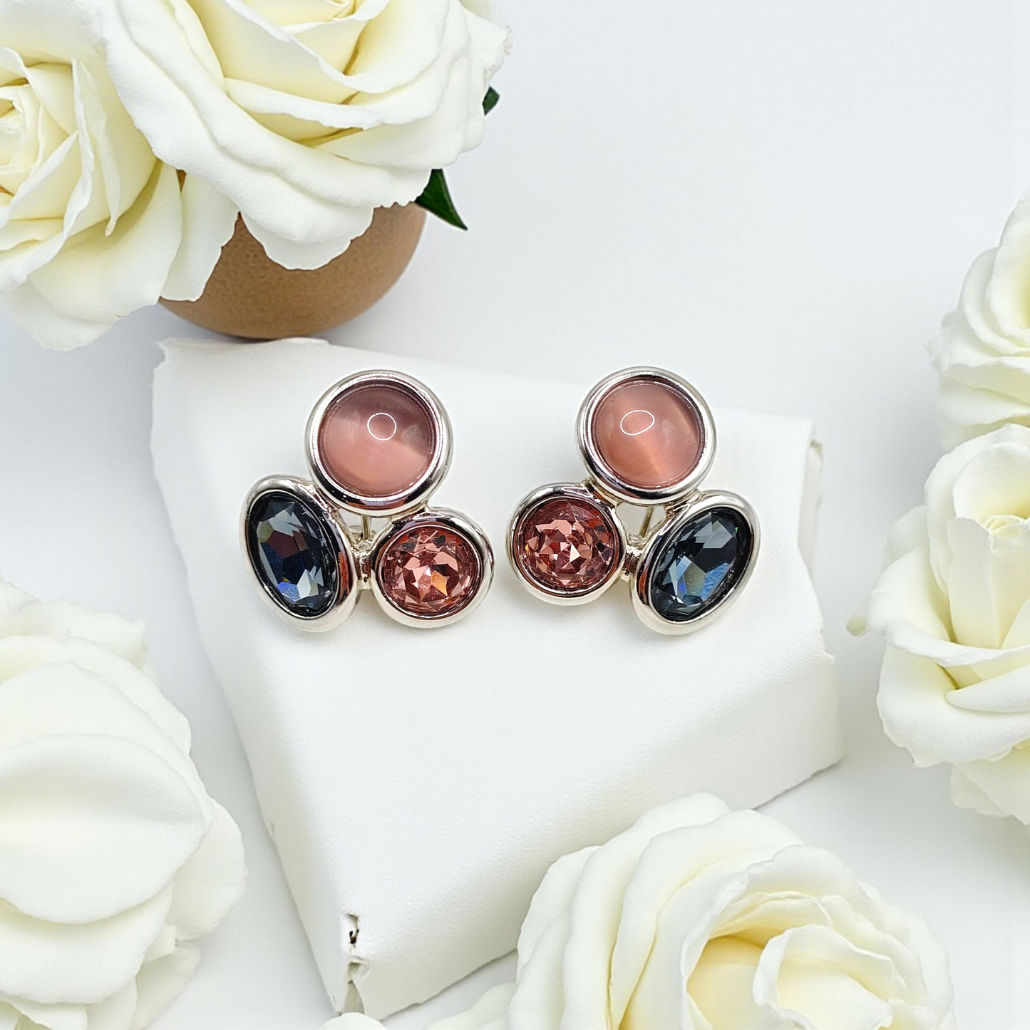 Triple Gemstone Stud