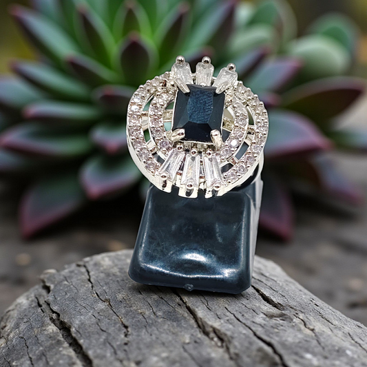 Radiant Halo Gemstone Rings