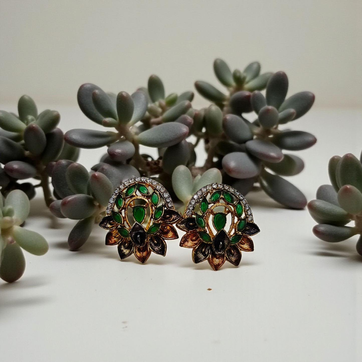 Golden Dome Stud Earrings
