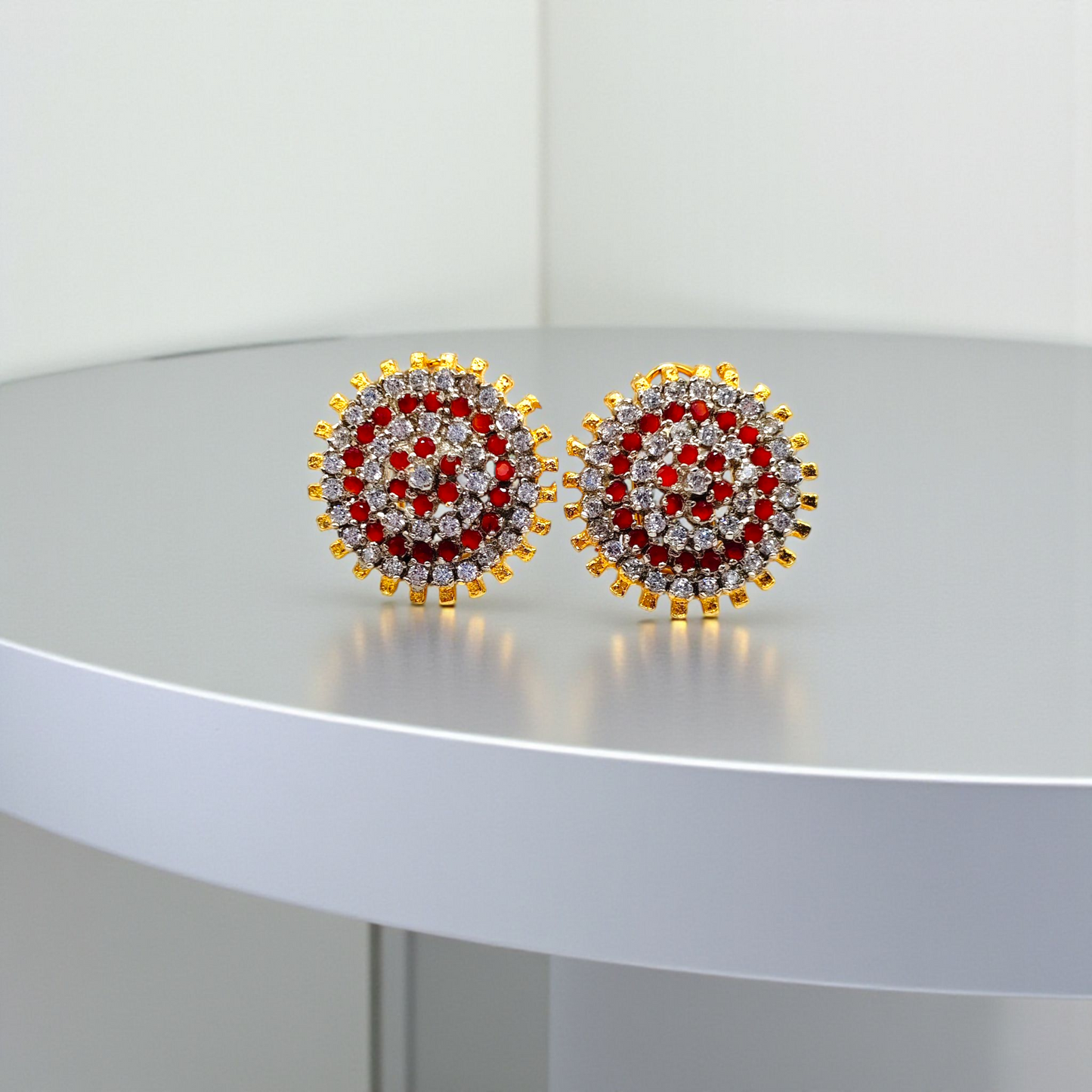 Gold Bloom Sparkle Earrings