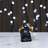 Geometric Elegance Gemstone Ring