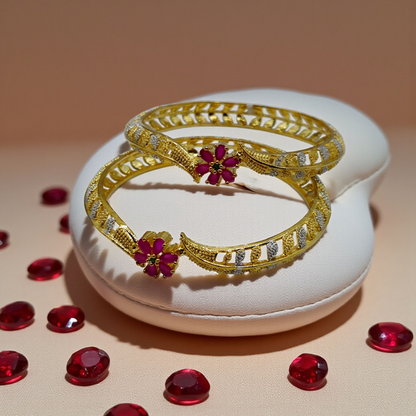 Radiant Bloom Floral Bangles