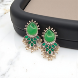 Mirror Drop Chandilier with Pearl Clusters