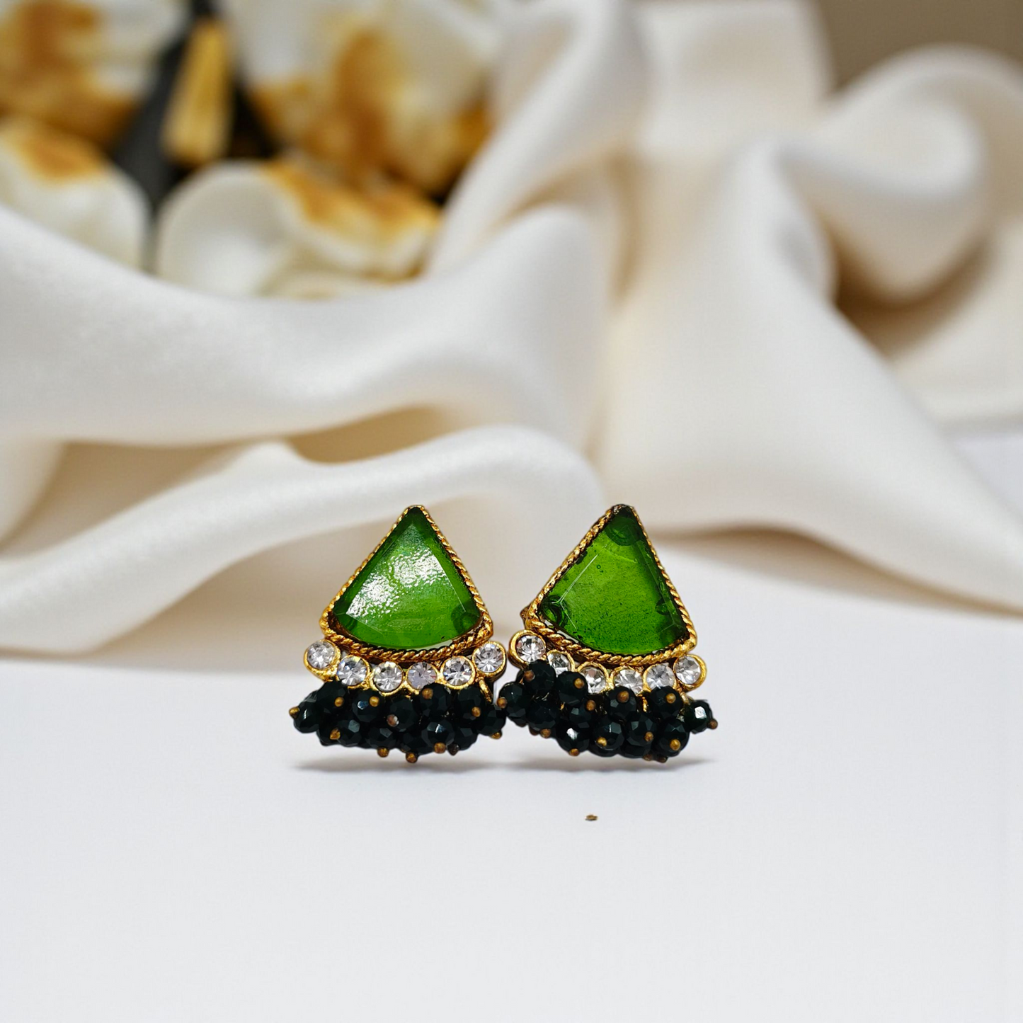 Golden Dome Stud Earrings