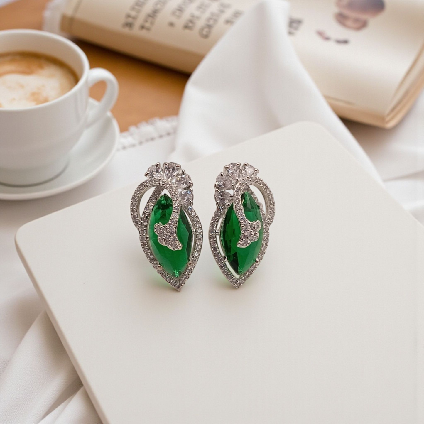 Elegant Marquise Stone Stud Earrings