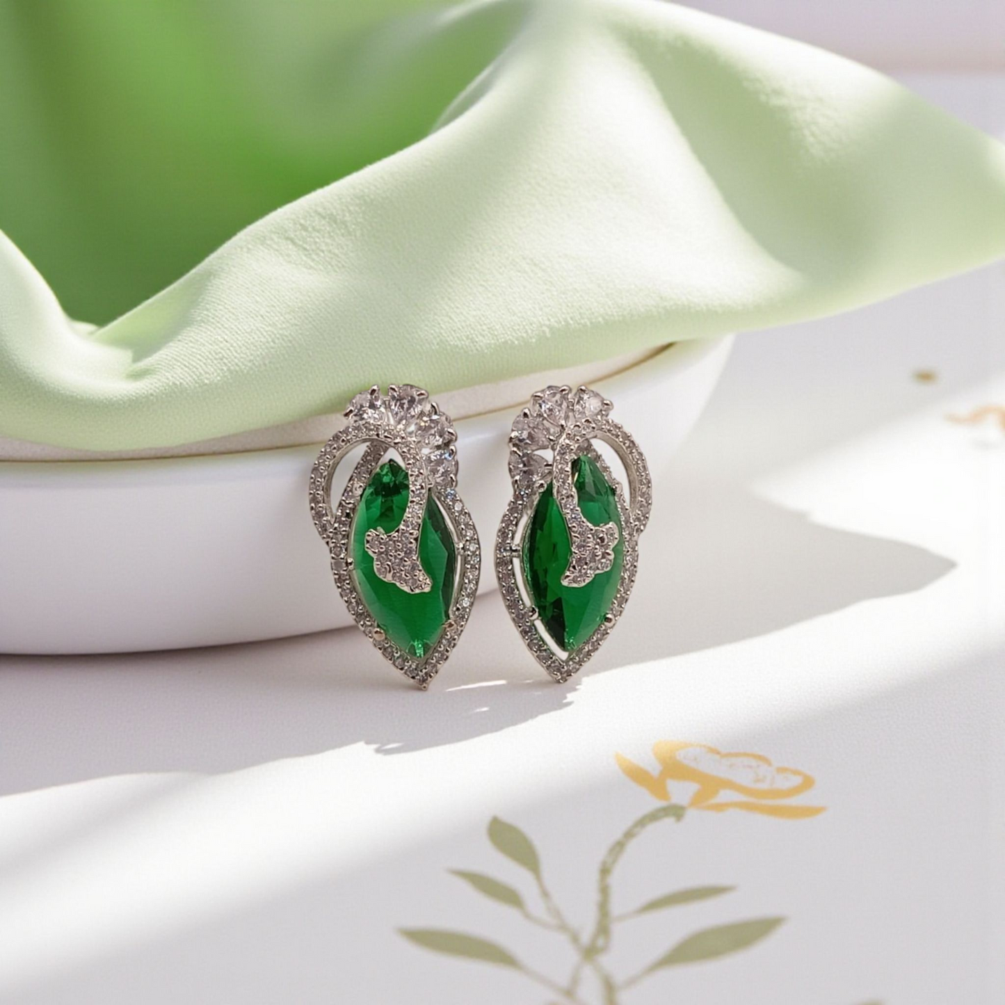 Elegant Marquise Stone Stud Earrings