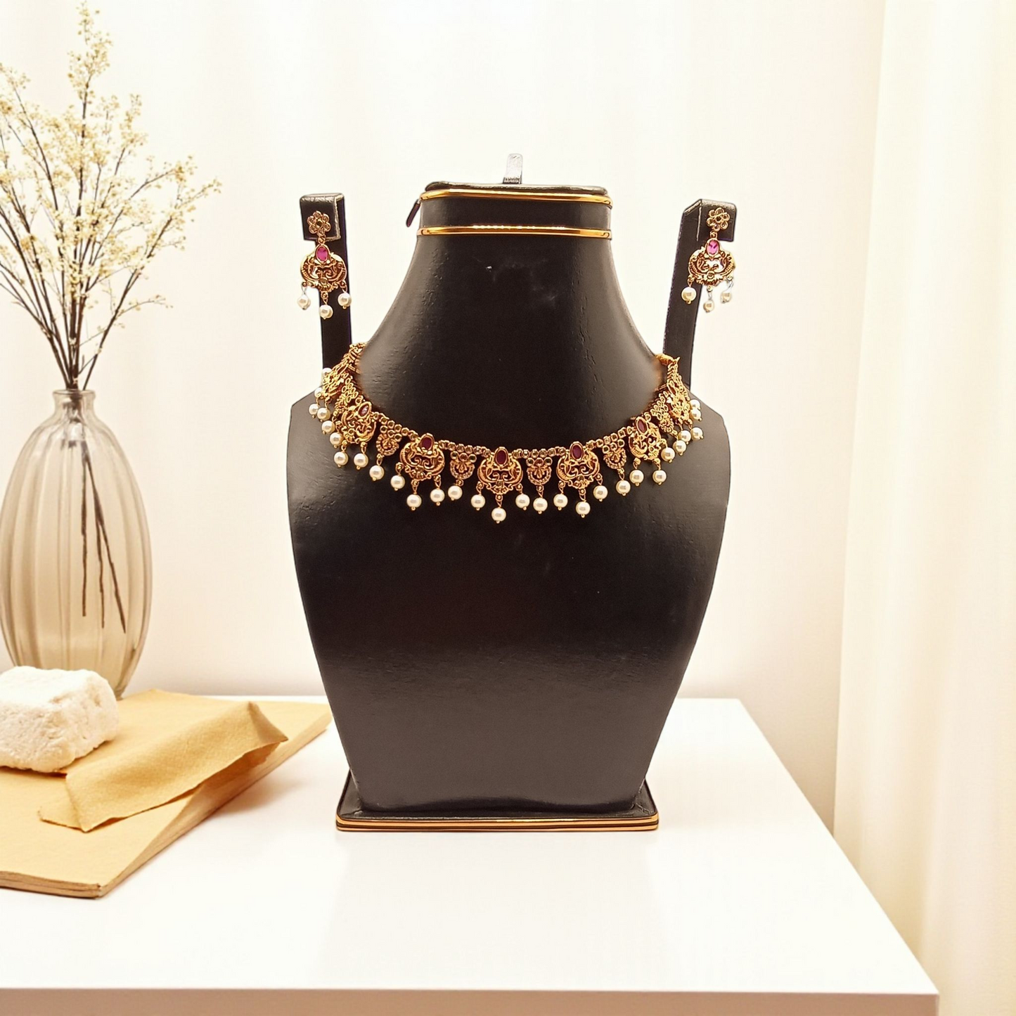 Temple Charm Party Wear Set – South Indian Grace