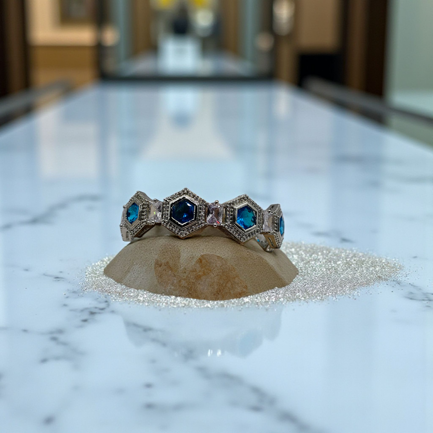 Luxury Hexagon-Cut Crystal Bracelet with Premium Detailing