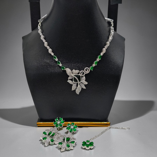 Emerald Bloom Statement Jewellery Set