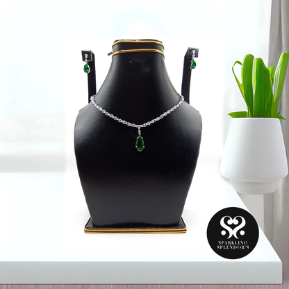 Emerald Grace Teardrop Pendant Set
