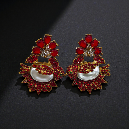 Luxury Statement Pearl & Stone Earrings – Vintage Royal Collection(4 design)