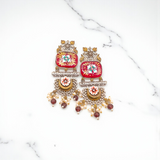 Hand-Painted Meenakari Dangler Chandelier with Antique Finish