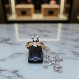 Elegant Geometric Crown Ring