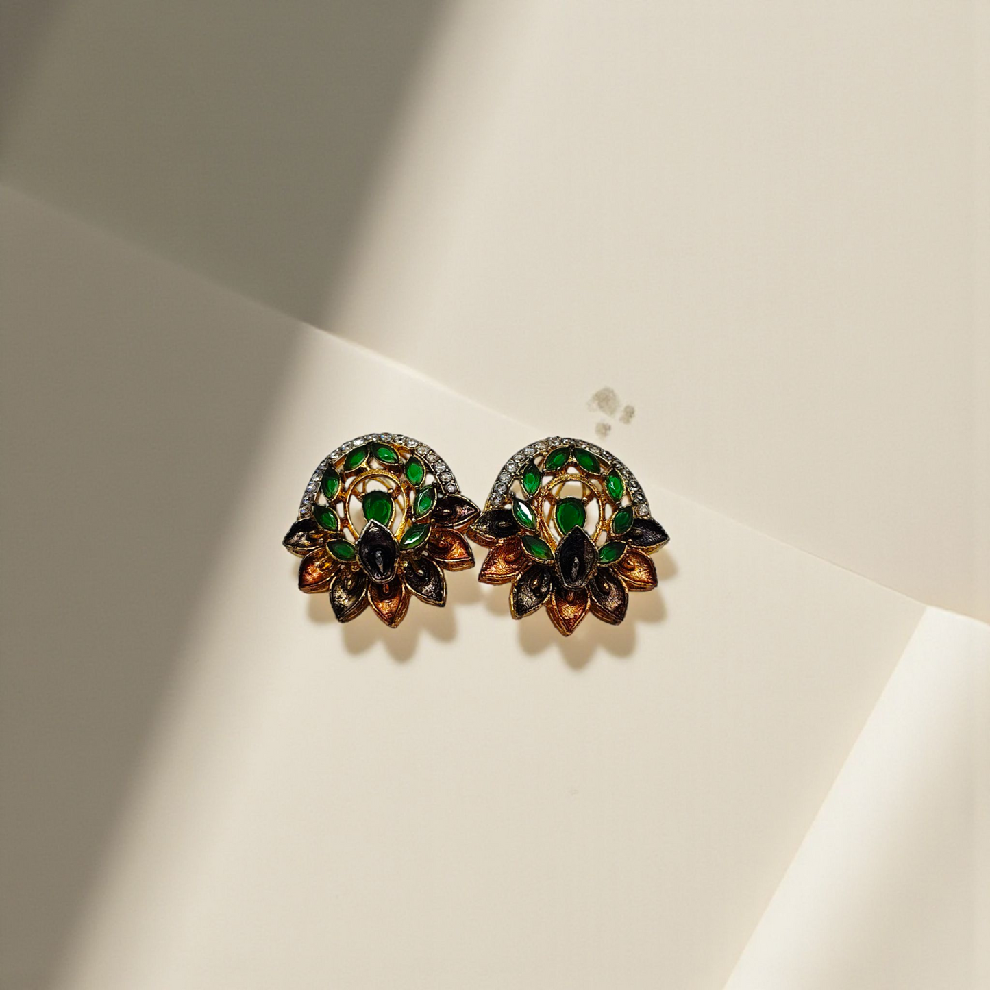 Golden Dome Stud Earrings