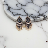 Mirror Drop Chandilier with Pearl Clusters