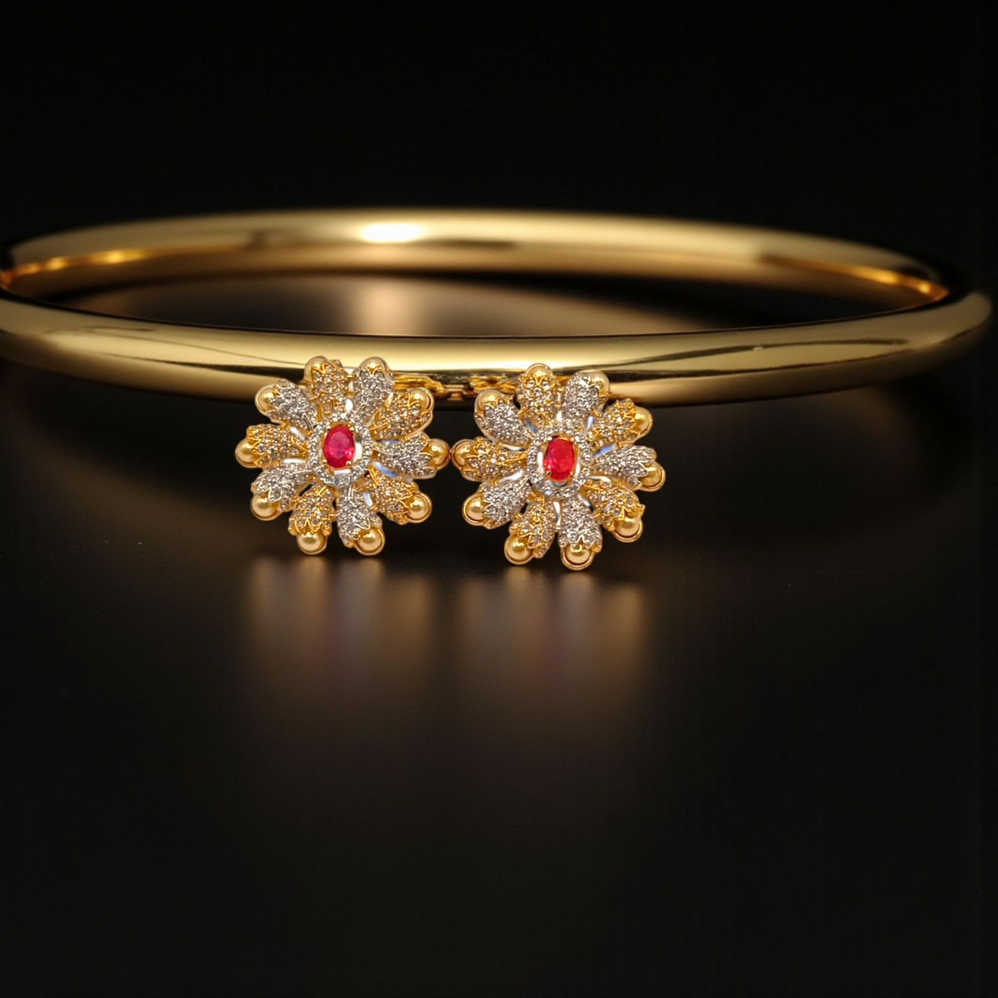 Floral Diamond Stud Earrings