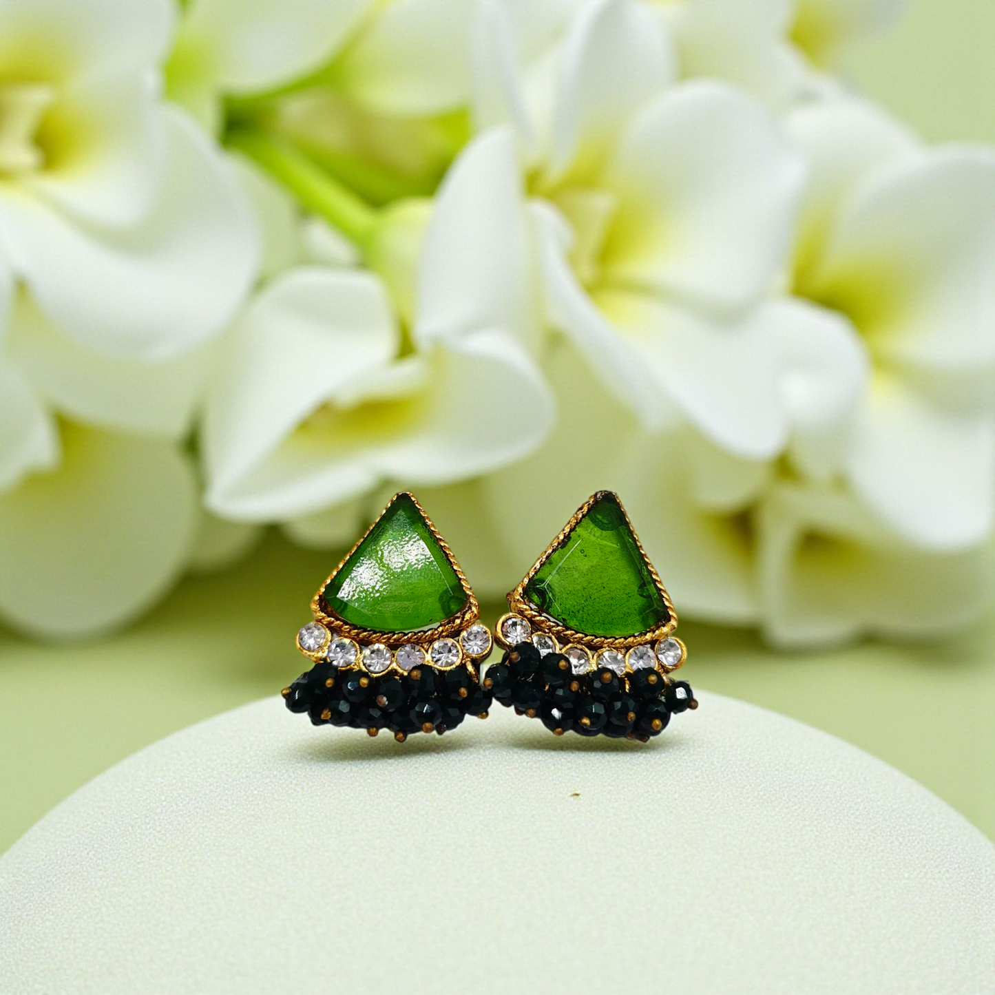 Golden Dome Stud Earrings