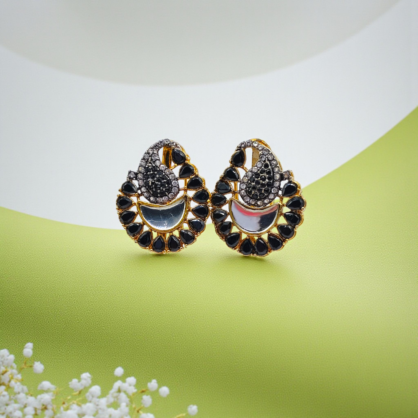 Golden Dome Stud Earrings