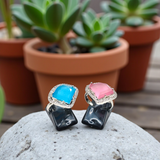 Square-Cut Gemstone Elegance Rings