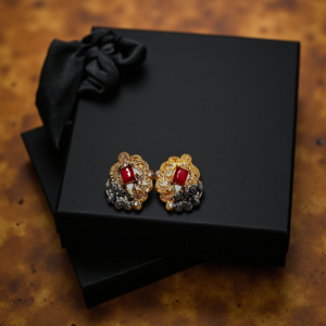 Gold Bloom Sparkle Studs