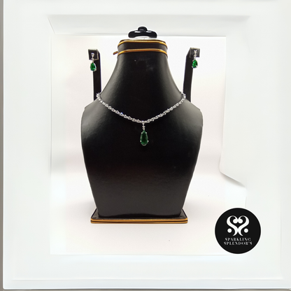 Emerald Grace Teardrop Pendant Set