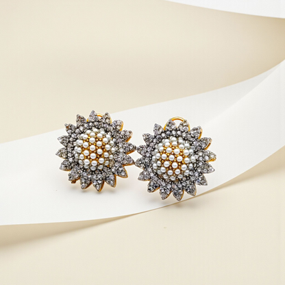 Gold Pearl Dome Studs