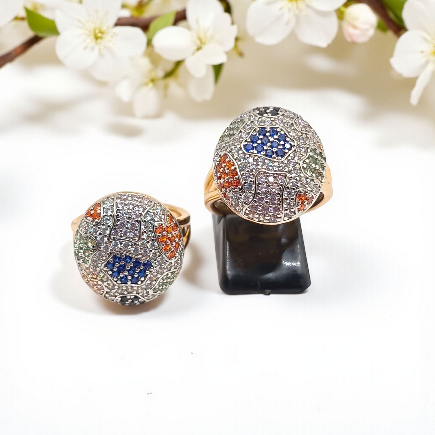 Vibrant Mosaic Statement Ring