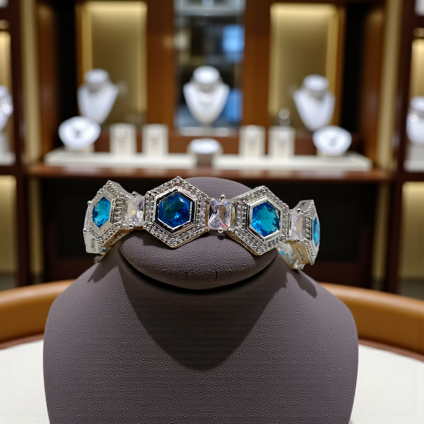 Luxury Hexagon-Cut Crystal Bracelet with Premium Detailing