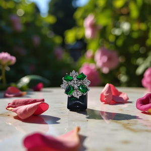 Floral Gemstone Statement Rings