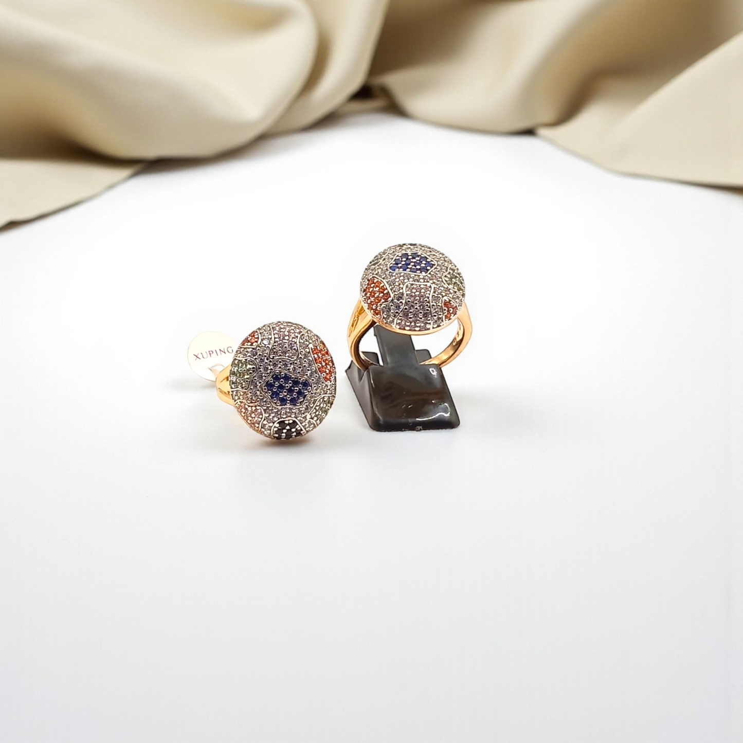 Vibrant Mosaic Statement Ring