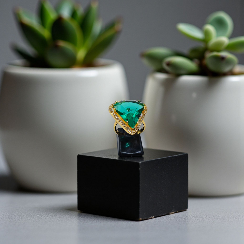 Square-Cut Gemstone Elegance Rings