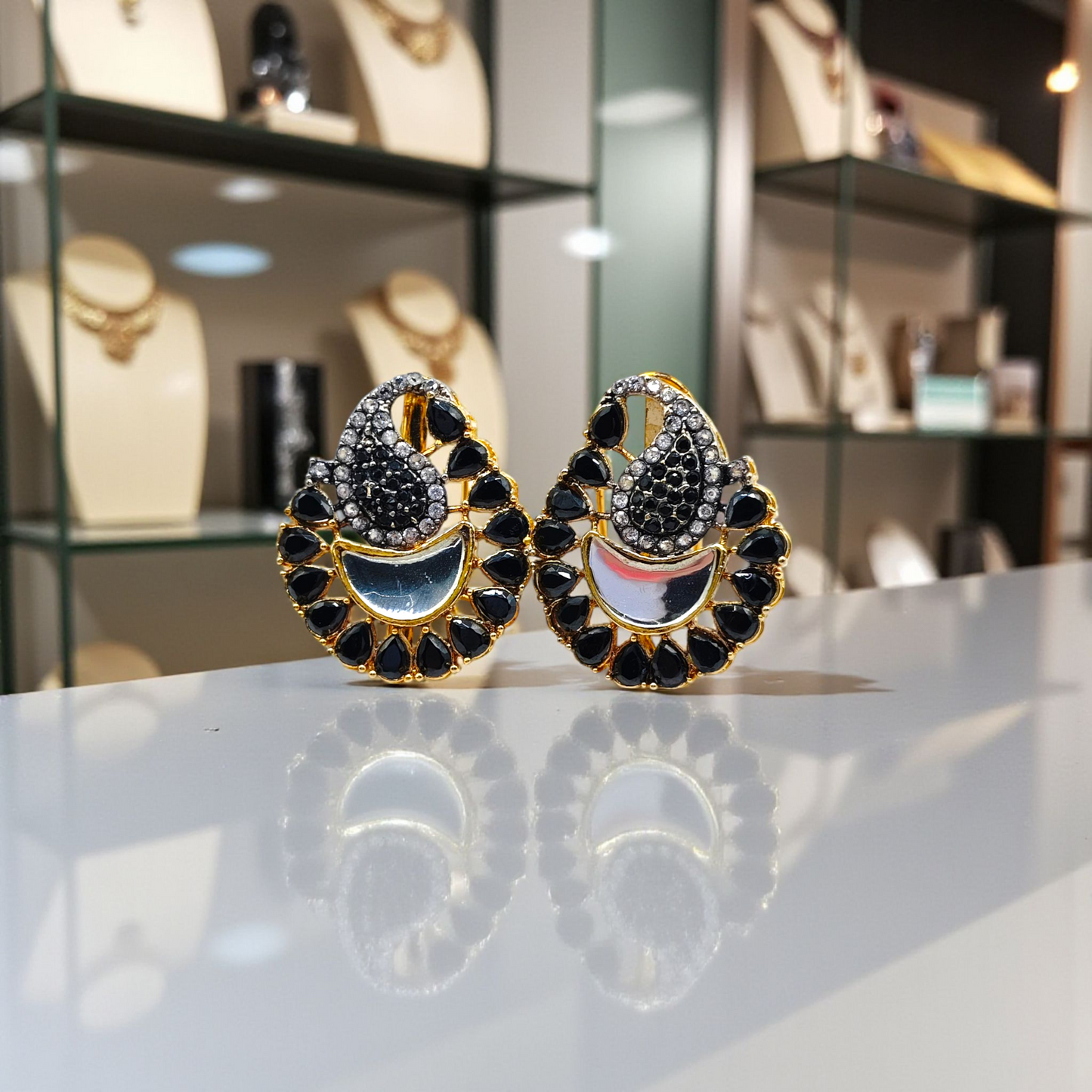 Golden Dome Stud Earrings