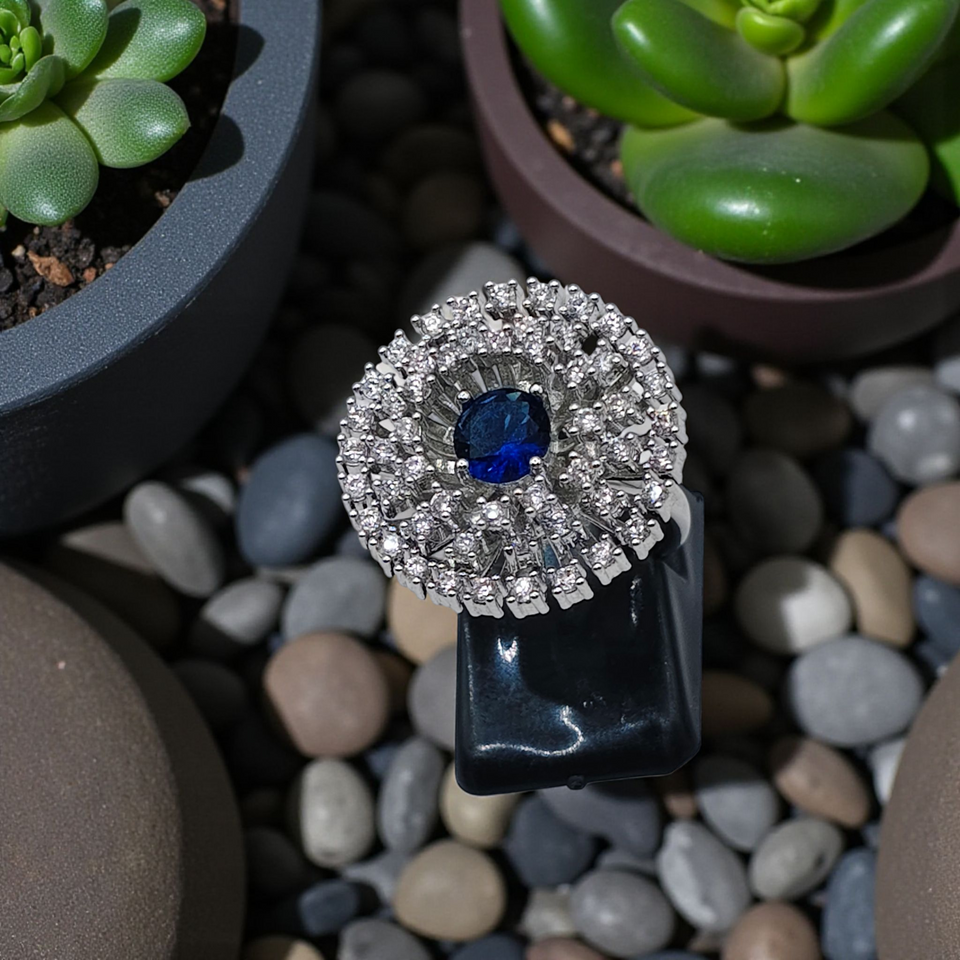 Radiant Halo Ring with Center Stone