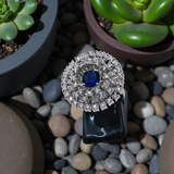 Radiant Halo Ring with Center Stone