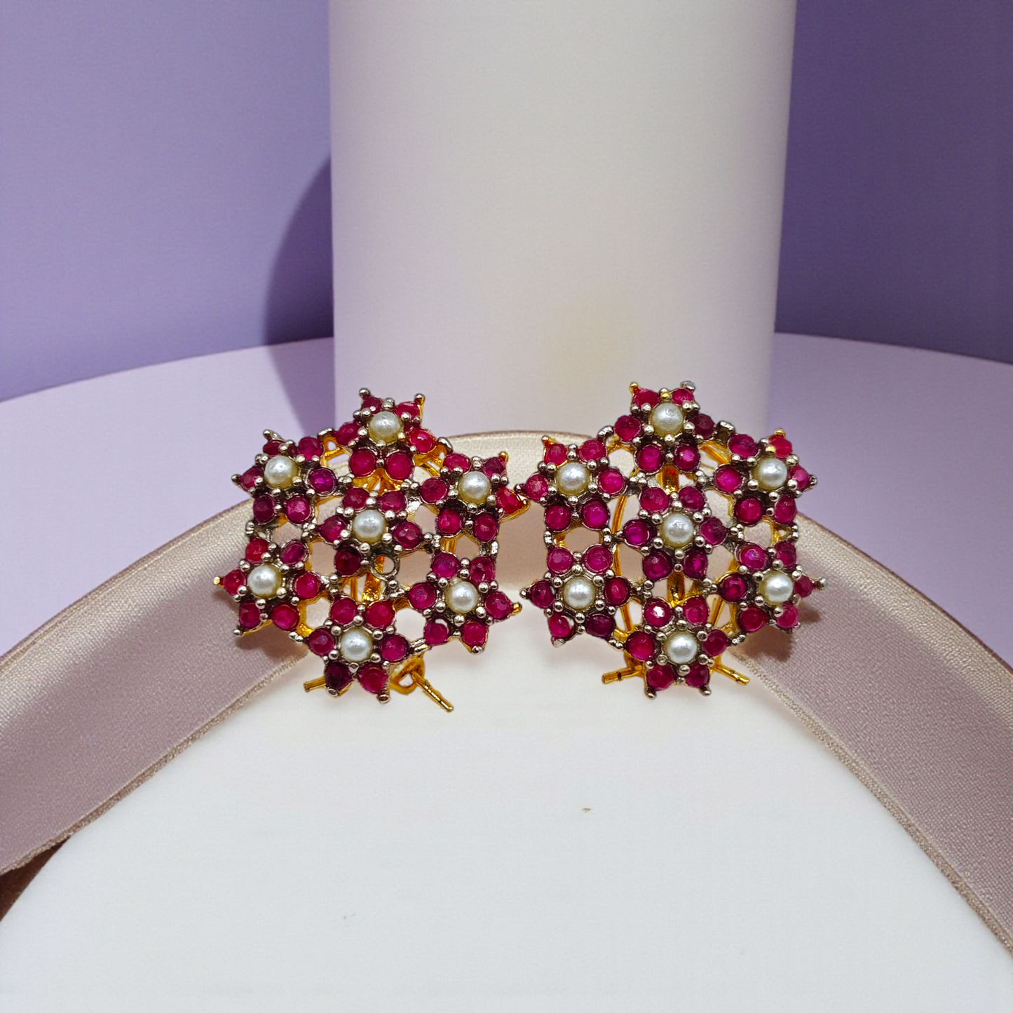 Gold Bloom Sparkle Earrings