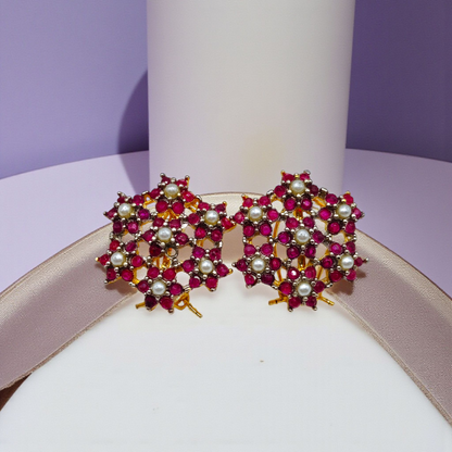 Gold Bloom Sparkle Studs