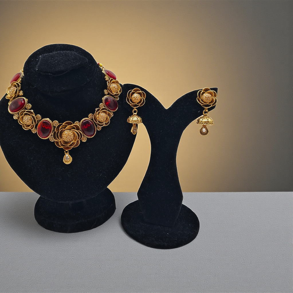 ✨ Pastel Bloom Gold-Plated Jewelry Set