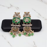 Hand-Painted Meenakari Dangler Chandelier with Antique Finish