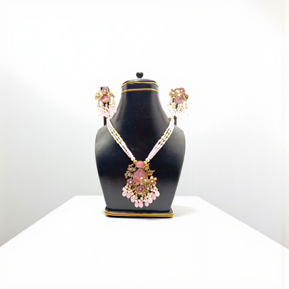 Blush Blossom Heritage Party Wear – Handcrafted Pink Floral Beauty