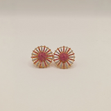 Elegant Sunburst Studs with Pave Stones