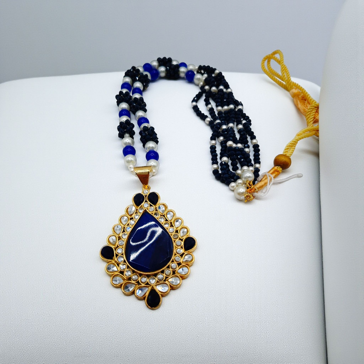 Beaded Kundan Statement Pendant Necklace